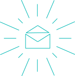 email icon, teal color